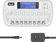BONAI 8+1 Bay AA AAA Battery Charger with LCD Display for AA AAA Nimh Nicd & 9V