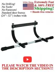 DOORWAY pull up bar push up sit up workout chin-up exercise gym ! SEE VIDEO !