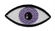 Purple Eye Embroidered Applique Iron On Patch 2.1" x 1" Eyeball Optical Peeper