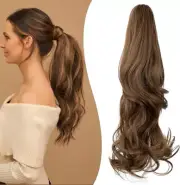 QAUARUMSUN Claw Clip Ponytail Extension 18" Clip in Wavy Ponytail Hair Extension