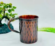 Pure Copper Morocco Mule Mugs, Copper Drinkware Mugs With Handle, Antique Black