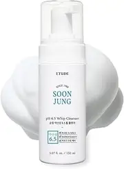 [ETUDE] House SoonJung pH 6.5 Whip Cleaner 5.1 fl. oz (150 ml) 21AD Non-Comedogenic and Hypoallergenic Soft Bubble Hydrating Facial Cleanser for Sensitive Skin