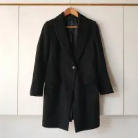 在飛比找Yahoo!奇摩拍賣優惠-【米倉】二手近全新百貨專櫃日本Uniqlo優衣庫黑色羊毛大衣