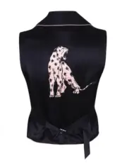 Agent Provocateur Selene Black Silk Panthere Vest UK12 Large NWT $420