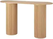Artiss Console Table Oval Wooden Entry Table Hallway Tables Furniture 115CM Pine
