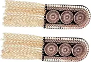 SHINEOFI Elegant Metal Shoulder Boards Badge Tassel Chain Epaulets Tassel for Uniform Golden Finish