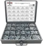 #6#8#10 Phillips Pan Head Machine Screws Bolts Nuts Washers Assortment 3556 pcs