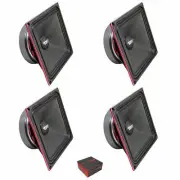 4 DS18 PRO-X6.4MSQ 6.5" Square 2000 W 4 Ohm Loudspeakers Mid Range Bass Speakers