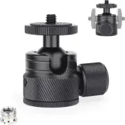 Mini Ball Head- C19 Mount Tripod Head-CNC Metal Low Profile Ballhead 360° Pan