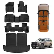 3D Heavy Duty All Weather Car Mats Boot Liner Floor Liner Full Set for Hyundai SantaFe Santa Fe 6/7 Seater 2024-2025 Cargo Trunk Mat