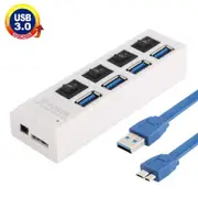 4-Port Usb 3.0 Hub 5Gbps Speed Plug & Play 1Tb Support