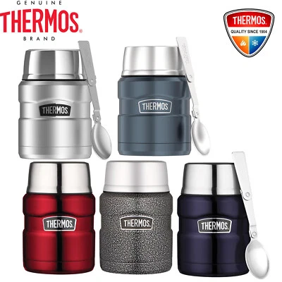 New THERMOS Stainless King S/Steel Vacuum Insulated Food Jar 470ml with Spoon