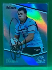 Signed Wade Graham Cronulla Sharks Autograph on 2014 Traders Parallel NRL Card