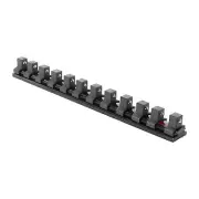 M7 Socket Holder 1/2" Drive 12-Piece Magnetic Rail and Ball Lock Pin (AD-2412)