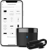 Broadlink RM4 Mini S Universal IR Remote Control Hub with Sensor Cable IR Blaster for Smart Home Automation, TV Remote, All in One WiFi Hub for Infrared Devices, Works with Alexa, Black