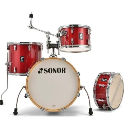 Sonor AQX Jazz Drum Kit Shell Set 18", 12", 14" 13" Snare Red Moon Sparkle AQX-J