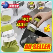 Multifunctional Pressing Cleaning Brush Soap Dispensing Brush Dish Scrub JC