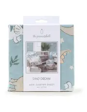 [The Peanutshell] Dino Dreams Size Cradle Side Sleeper Sheet in Blue