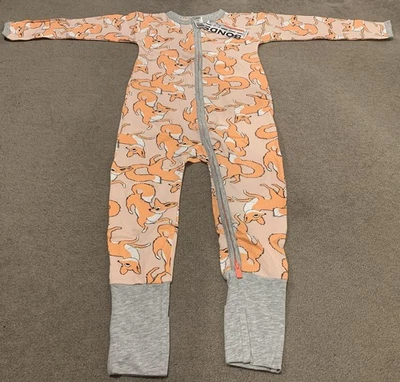 Bonds BNWT 2018 Orange Peach Zippy With Orange Fox - Size 2 (18-24 Months)