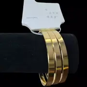 NEW AND1 SMOOTH GOLDTONE SET 3 BANGLE BRACELETS NWT