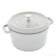 Staub Round Dutch Oven, 7 qt. White Truffle. New In Box.