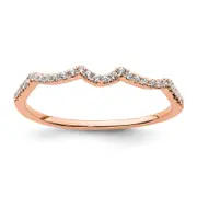 0.11ct. CZ Solid Real 14k Rose Polish Matching Wedding Wedding Band Ring