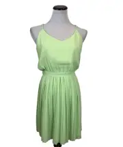 Fab'rik Light Green Summer Dress Size Medium Sleeveless Pleated Fairycore