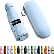 [Trenovo] Travel Umbrella - Mini Folding Compact Umbrella with Case, 8 Ribs Lightweight Portable Umbrella, Small Sun & Rain Pocket Umbrella for Girls and Women