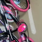 Girl's 18" Sparkles BMX Bike with Front Pegs, Bag, and Training Wheels Ages 6-9