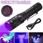 LED UV Ultra Violet Blacklight Torch 365nm Inspection Lamp USB Charge