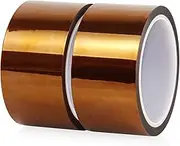 BOMEI PACK Polyimide High Temperature Tape,Heat Press Tape Metal Tape,50mm x 33m, Heat Transfer Resistant Tape,Sublimation Heat Tape for Soldering Protecting Circuit Board, 2.36 Mil Thick (2 Roll)