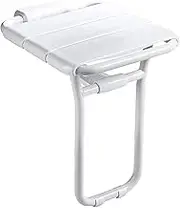 FFSPIIO Tub Shower Stool, Anti-Slip Nylon Shower Stool Wall Mounted Bathroom Safety Stool Seat Folding Shower Chair Shower Chair(White)