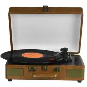RetroAudio Record Player 3-Speed Bluetooth Portable Suitcase Record Player with