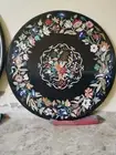 italian marble coffee table/round marble table top/black marble inlay table top