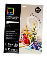 Sanded Pastel Art Paper, Off-White Paper, Grit #600, 10 9" x 12" Grade 600