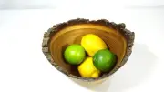 Hand Made Custom Designed One-Of-A-Kind Decorative Wood Live Edge Accent Bowl