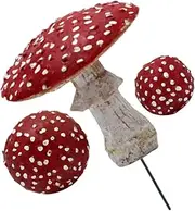 Happyyami 3pcs Garden Glow-in-The-Dark Mushrooms Glow in The Dark Toadstool Lawn Mushroom Stakes Outdoor Plant Decor Mushroom Figurines Mushroom Garden Light Fake Mushroom Resin Mini Crafts