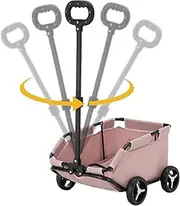 Stroller for Dog, Rolling Cat Carrier, Lightweight Folding Trolley, Retractable Handle, 4 Wheels, (PVC + Oxford Cloth, 51x35x23cm), Ideal for Small Dogs & Cats, Travel, Walking