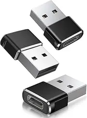 [Basesailor] USB to USB C Adapter for iPhone 16 15 Car Charger Adapter 3 Pack,Type C Female to USB A Male Cable Converter for Apple Watch 10 9,iPhone 14 13 12 11 Pro Max Plus,AirPods,Samsung Galaxy S24