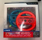 2 Pack Nintendo Switch Steering Wheel Joy-Con Controller Grips -Press Play Brand