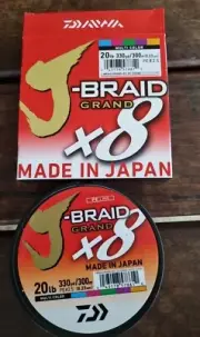 J-Braid Grand x8 20lb 300 metre Multi Colour Braid BRAND NEW .FREE POSTAGE