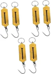 Kisangel 6 Pcs Spring Scale Hanging Scale Portable Scale Mechanical Scale Spring Hook Scale Portable Vegetables Scale Fishing Weight Scale Hanging Spring Scale Fish Scale Handheld Claim