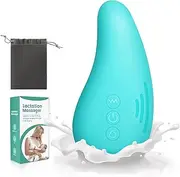 BFVV Warming Lactation Massager for Breastfeeding, Heat & Vibration Breast Massager Postpartum Essentials for elieve Relieve Clogged Ducts, Improve Milk Flow (Cyan)