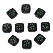 10 Pack Hard Shell Liquid Filled Button Compass for Survival Watch Band