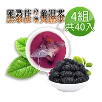 在飛比找PChome24h購物優惠-【蔘大王】黑桑葚玫瑰美濕茶包X4組（6gX10入/組）黑色魔