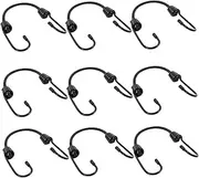 VALICLUD 10pcs Luggage Lashing Rope Heavy Duty Strap for Motorcycle Binding Strap for Scooter Luggage Fixing Belt Bungee Cords Outdoor Elastic Bungee Rope Emulsion Black