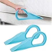 2 PCS Ergonomic Bed Wedge Mattress Wedge Elevator, Mattress Lifter for Changing Sheets, Use to Easy Bed Making Mattress Lifting Tool Alleviate Back Pain (Blue)