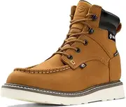 [SUREWAY] Men's 6" Heavy Duty Soft Toe Waterproof Work Boots,EH Construction Industrial Safety Leather Work Boots,Lace Up Moc Toe Work Boot,Goodyear Welt Oil/Slip Resistant Comfortable Outsole