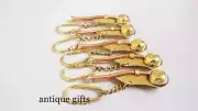 NEW NAUTICAL SOLID BRASS WHISTLE POCKET TOOL KEYRING STYLE LOT OF 50 PC GIFTS