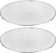 uxcell 2pcs Round Cooking Rack 15-inch 201 Stainless Steel Cross Wire Barbecue Grill Net with 20mm Legs for Cooking Baking Steaming BBQ